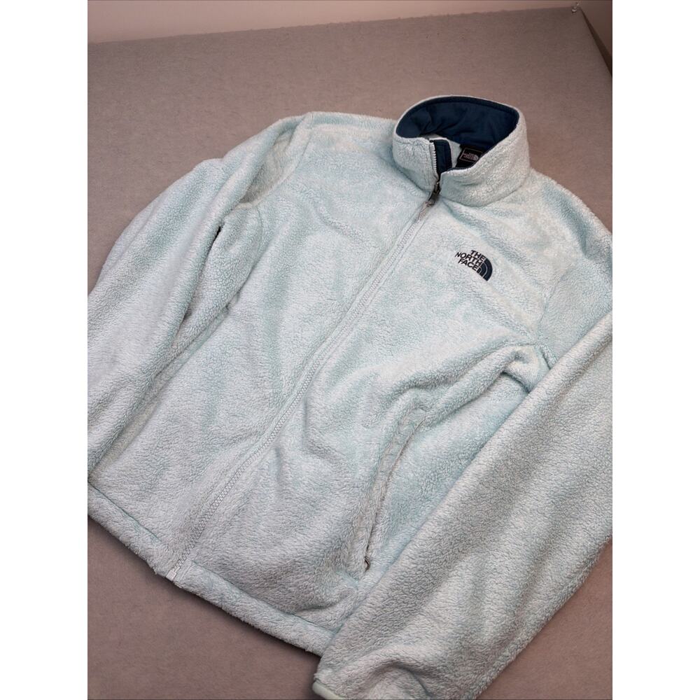 The North Face Osito Women’s XL Fuzzy Fleece Full Zip Jacket Blue Aqua Soft